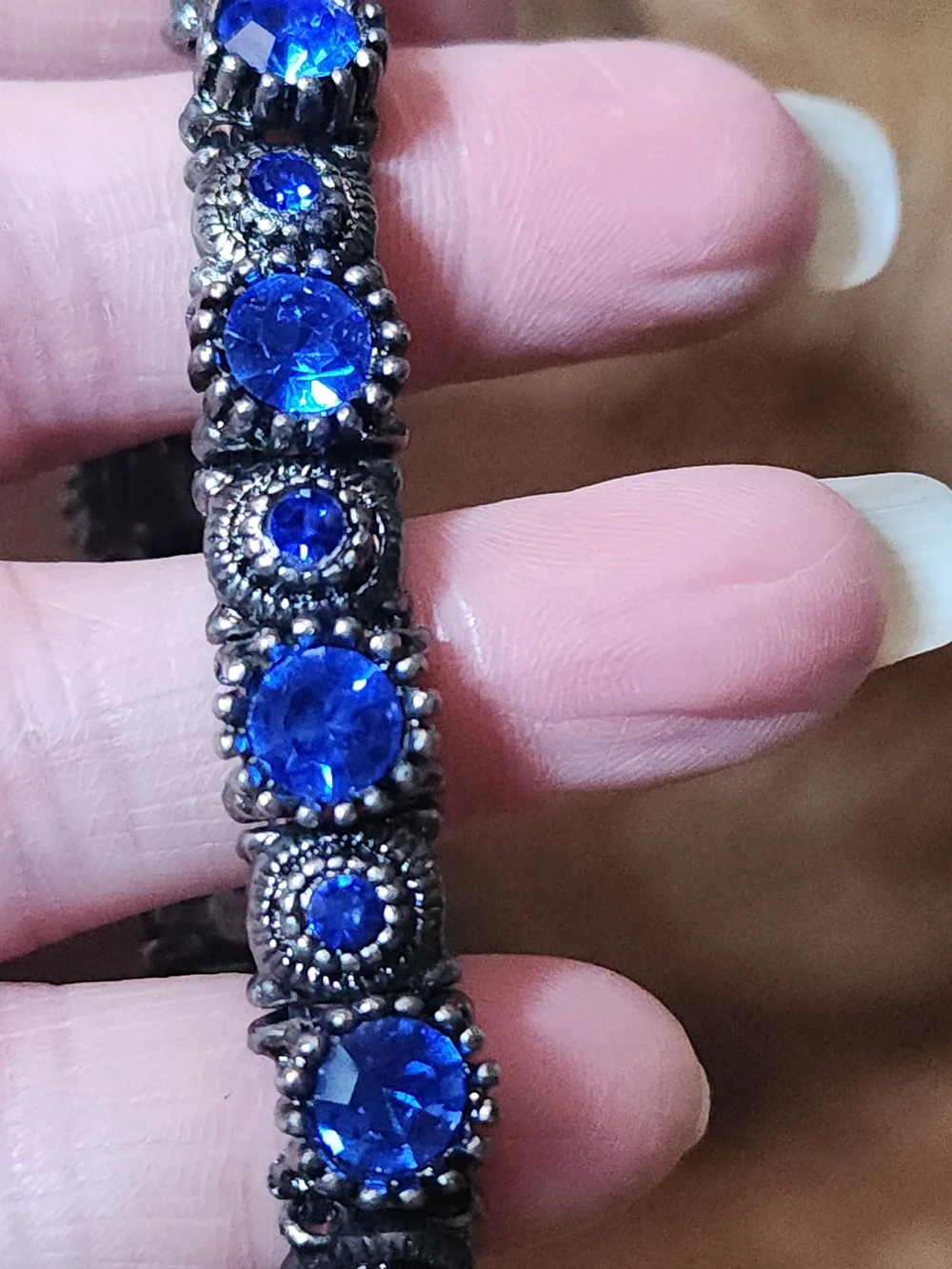 Vintage Blue Crystal Stretch Bracelet